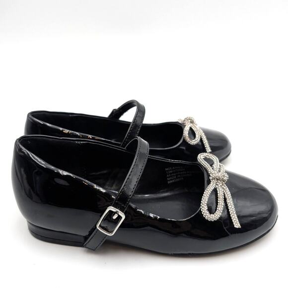Nordstrom Kids Lainee Mary Jane Flat Adjustable Strap Black Size US13M EU31 - Picture 3 of 11